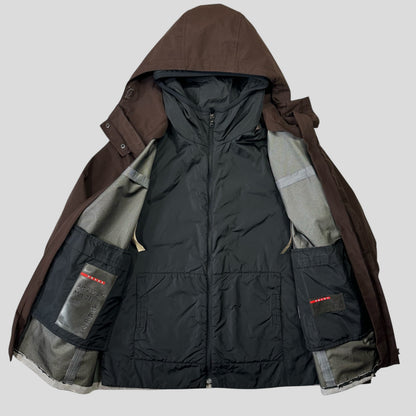 Prada Sport 2002 3 in 1 Brown Ventilated Goretex Technical Jacket - IT46 | Default Title, Brown