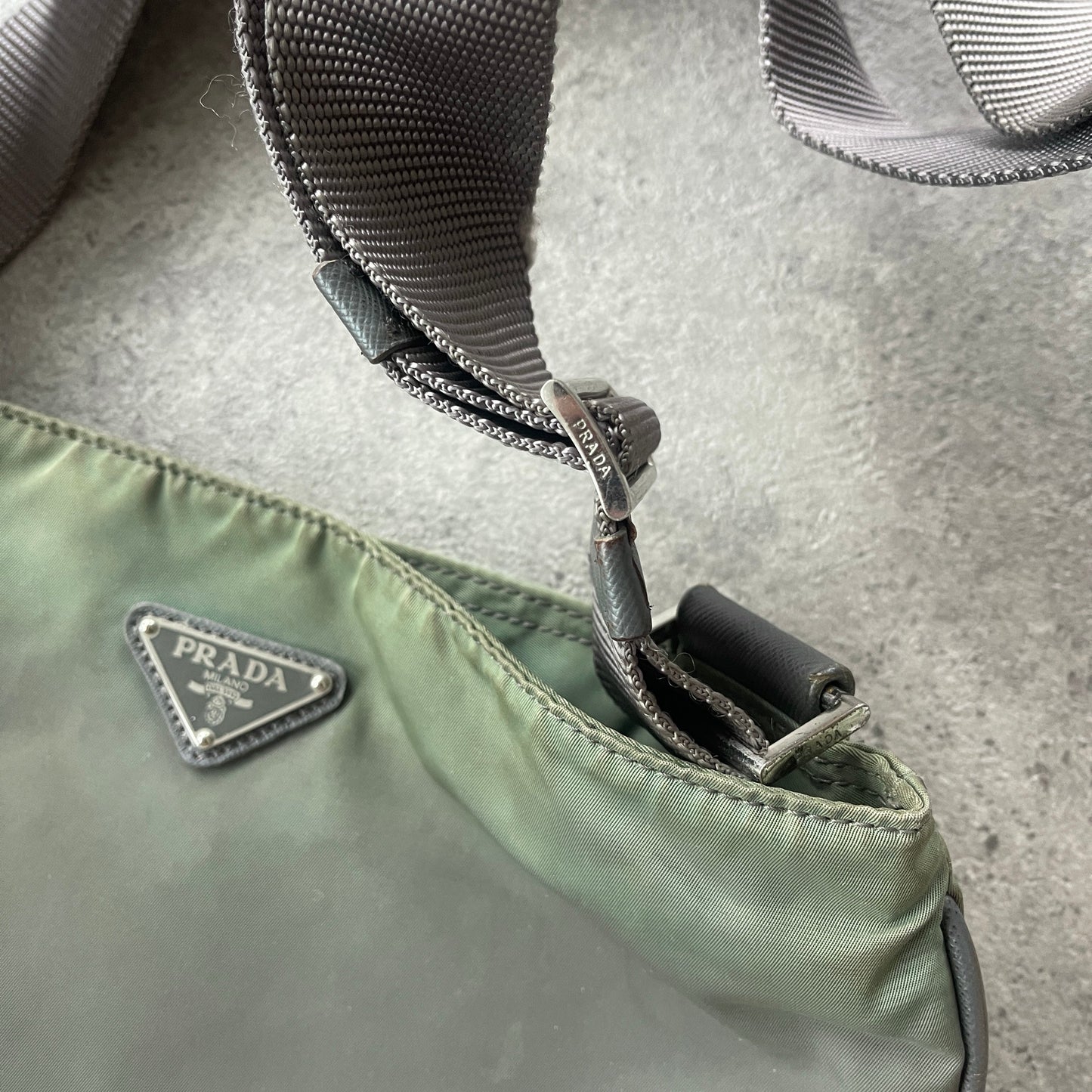 Prada Milano 2000s cross body sling bag (12”x11”)