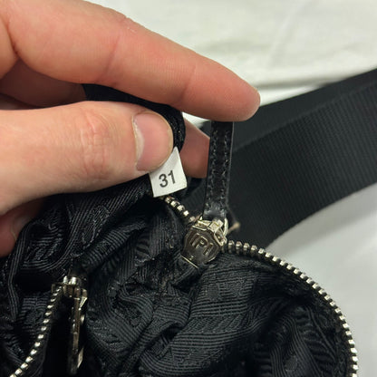 Prada Milano 00’s Nylon & Patent Leather Crossbody Bag | O/S, Black