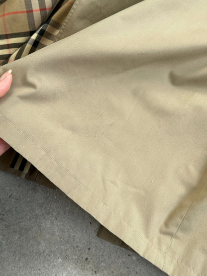 Vintage 1980s Nova Check Belted Trench Coat - M