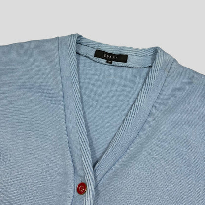 Gucci by Tom Ford 00’s Baby Blue Cable Knit Oversized Cardigan - M/L | Default Title, Blue