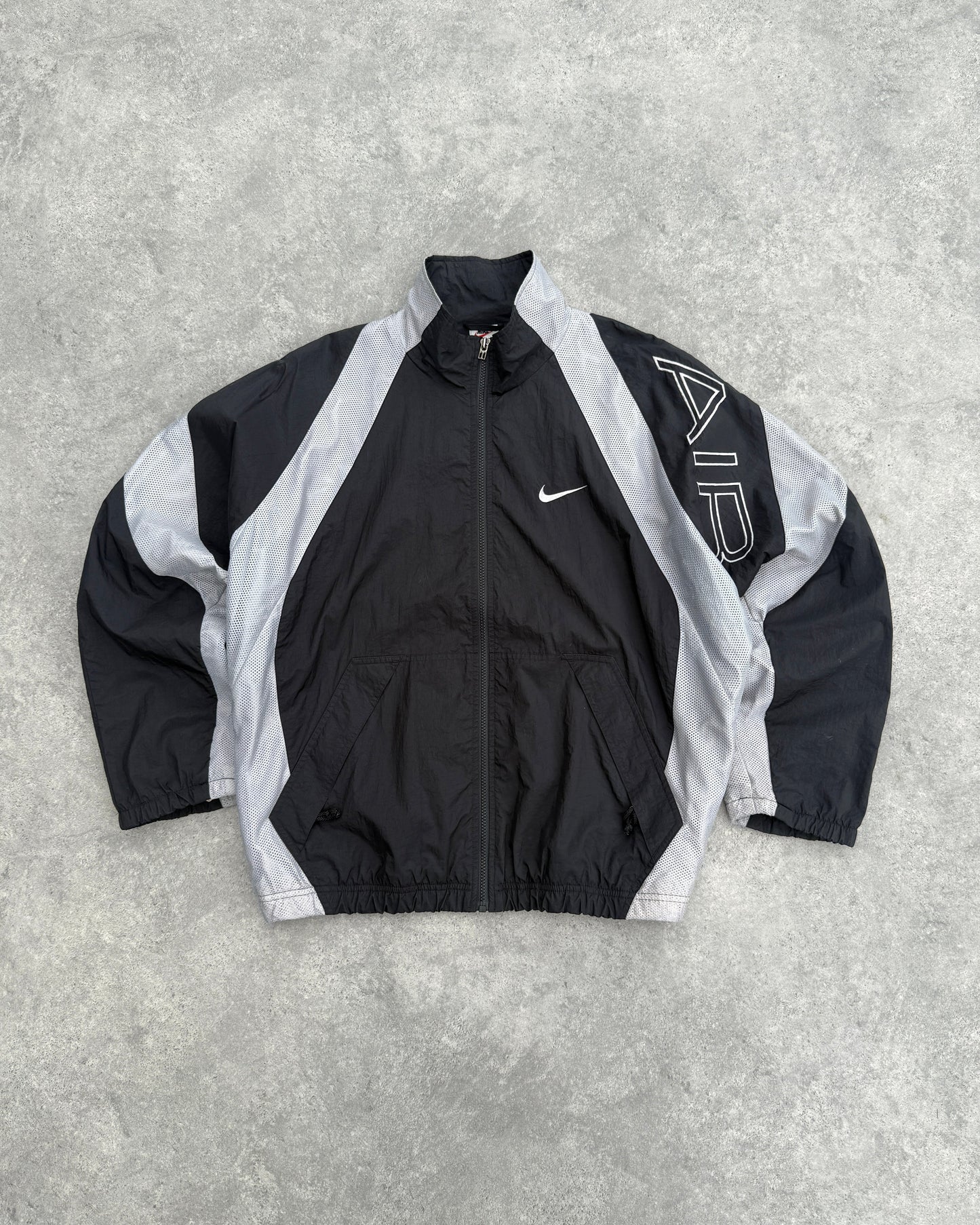 nike air 1990s lightweight swoosh shell jacket (l) | Default Title, Grey