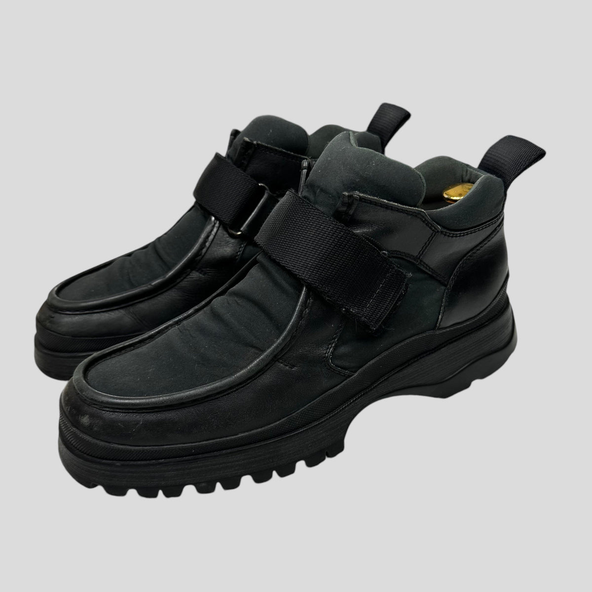 Prada 00’s Leather Low Combat Strap Boots - UK8/8.5 | O/S, Black