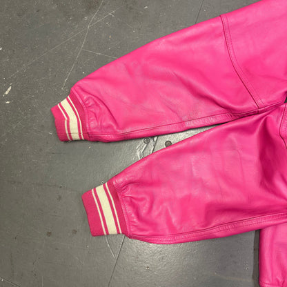 Avirex Icon Leather Jacket  In Pink ( XL )