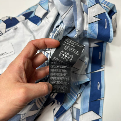 Neil Barrett 2023 Boxy Cuban Split Lightning Bolt Shirt - XL | Default Title, Blue