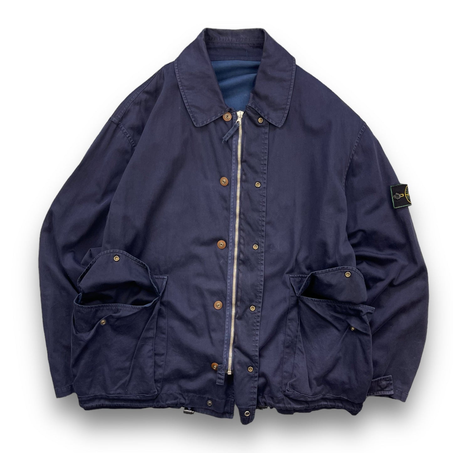 1991/93 Stone Island Raso Gommato Jacket (L) | Default Title, Navy