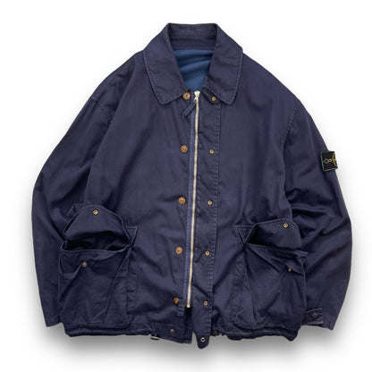 1991/93 Stone Island Raso Gommato Jacket (L) | Default Title, Navy