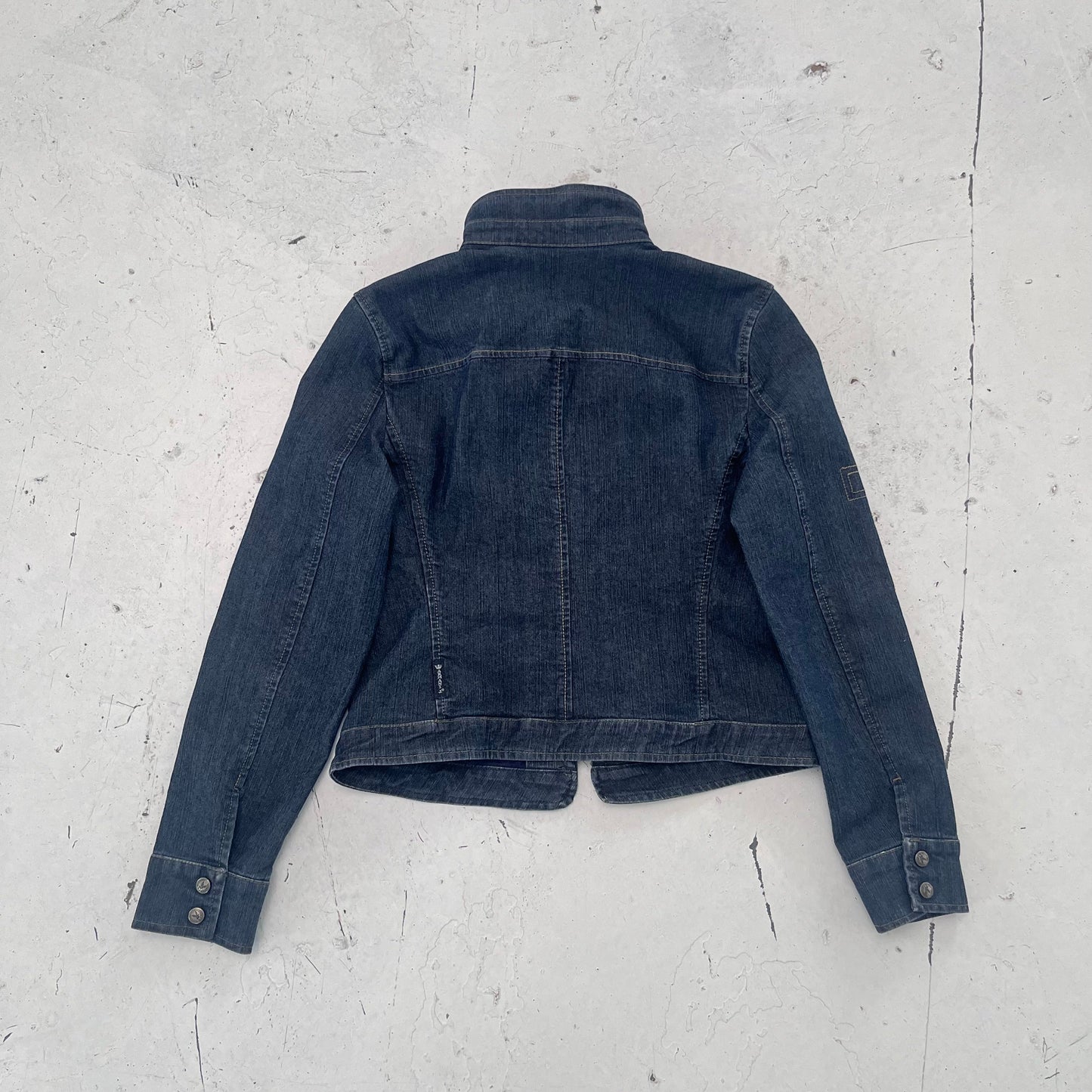 2000s armani jeans frayed blue denim jacket | Blue, Blue