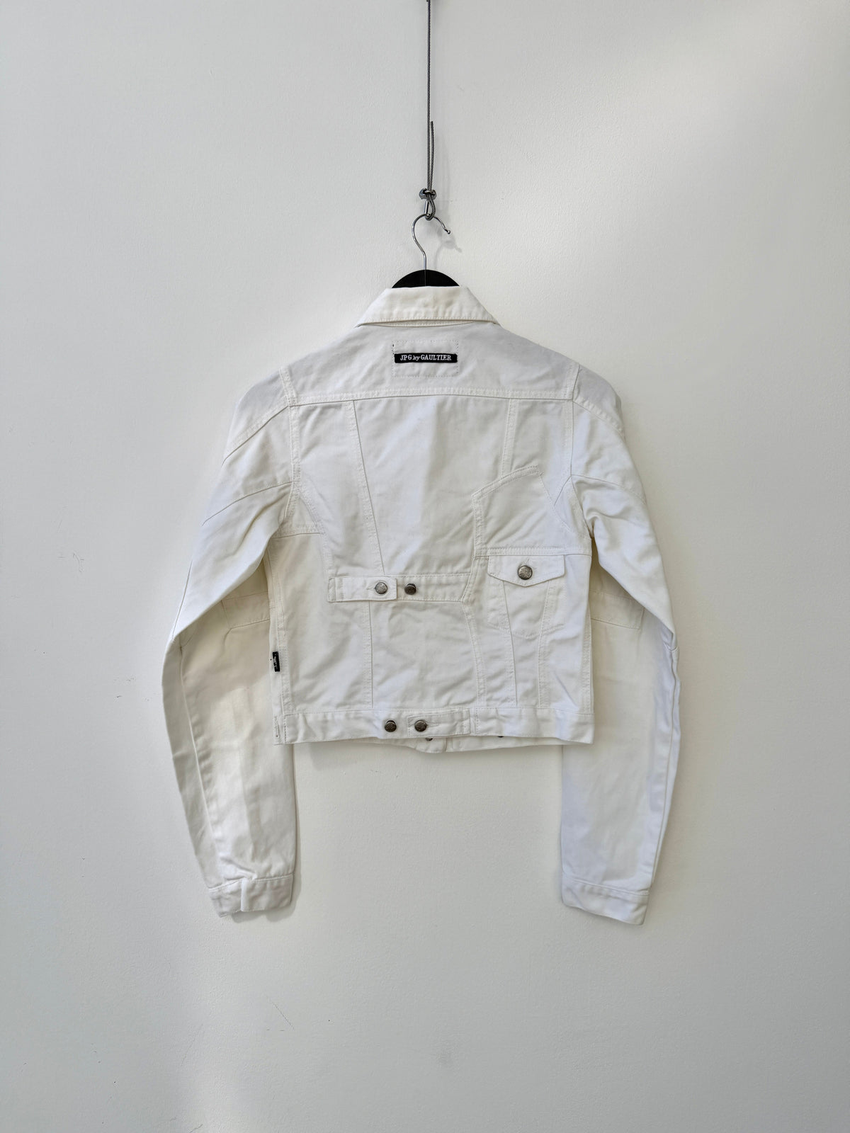 Jean Paul Gaultier  Asymmetrical Denim Jacket | Small, White