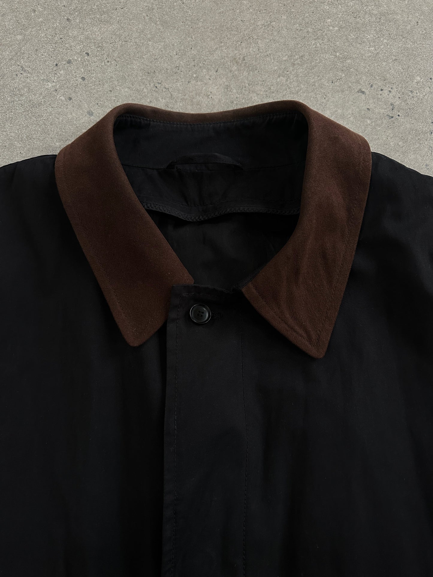 Vintage 2000s Contrast Collar Trench Coat - XL