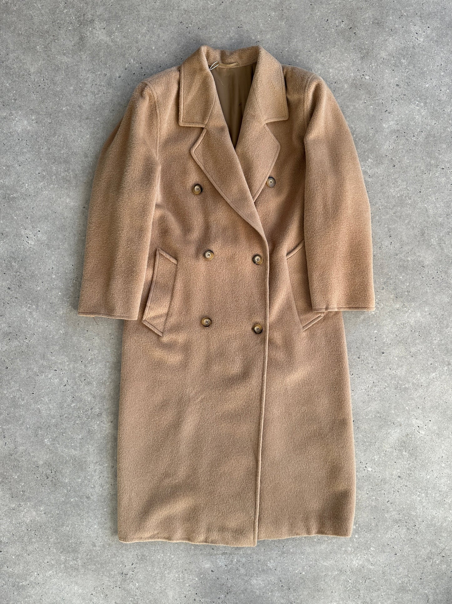Max Mara Wool Camel Hair Double Breasted Coat - M/L