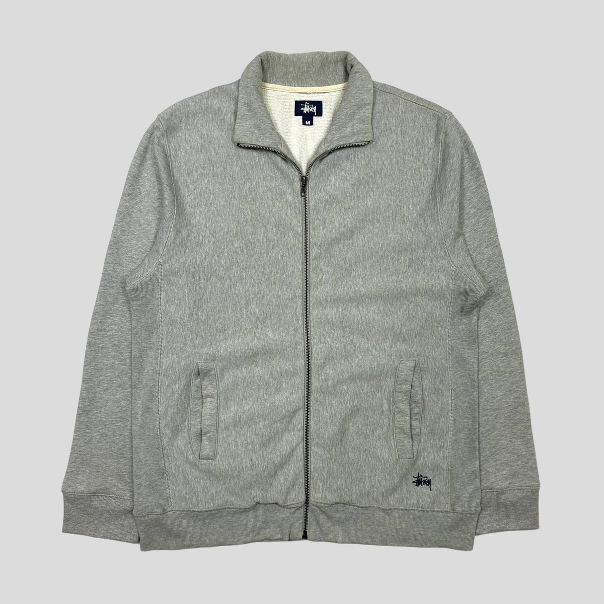 Stussy 90’s Embroidered Stock Logo Cotton Jacket - M/L | Medium, Grey