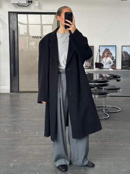 Vintage 1990s Cashmere Wool Concealed Placket Coat - XXL/XXXL