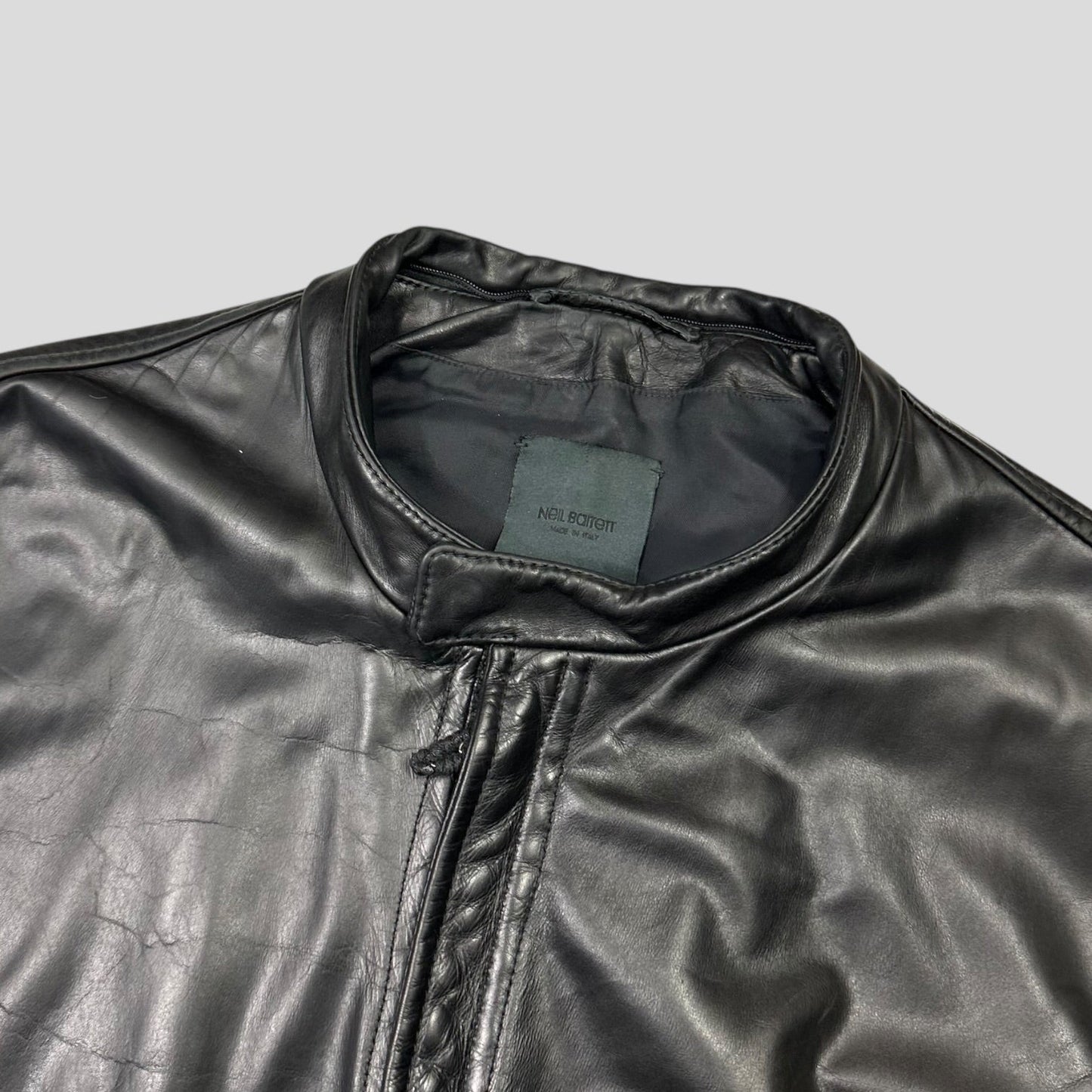 Neil Barrett 00’s Textured Padded Leather Moto Jacket - L | Default Title, Black