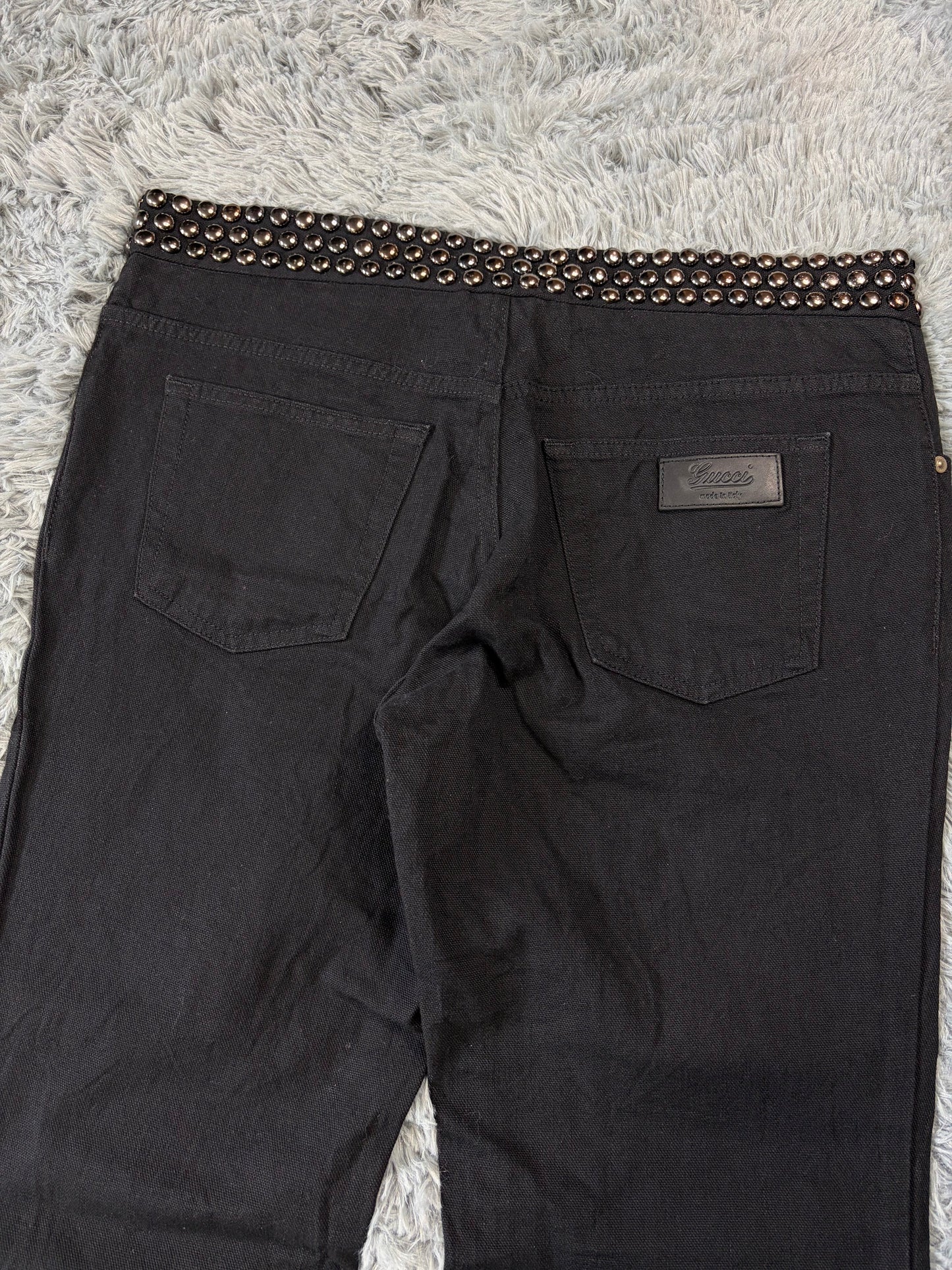 Gucci FW08 Runway Chrome Studded Rock n Roll Jeans - IT52 | O/S, Black