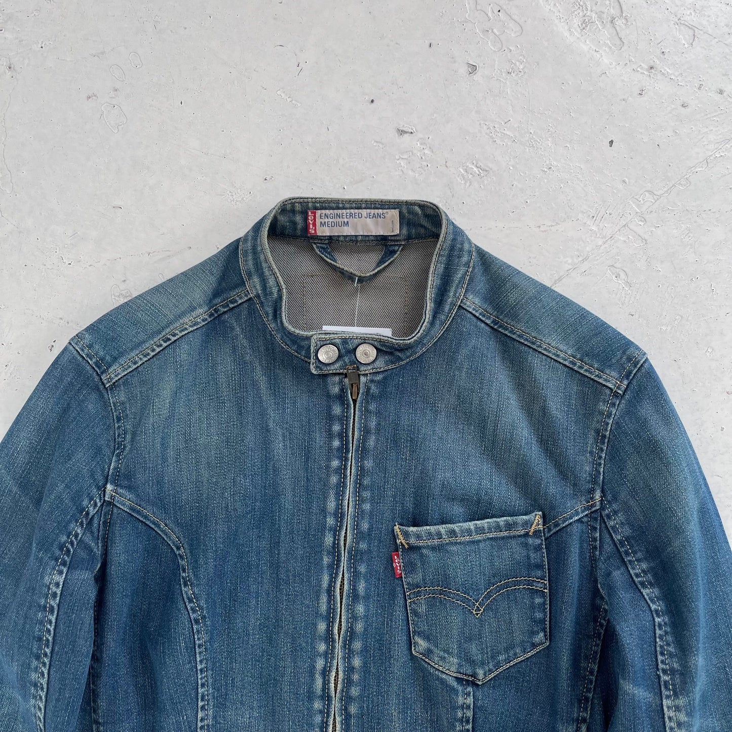 vintage levis engineered jacket | Blue, Red