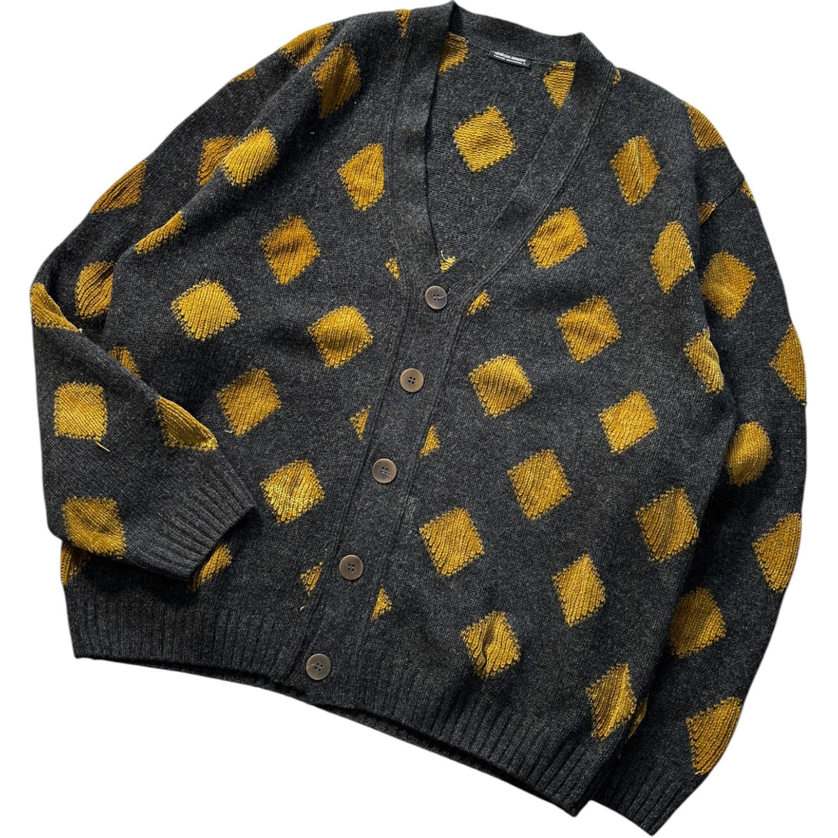 Giorgio Armani 80’s Diamond Pattern Soft Knit Cardigan XL | XL, Grey