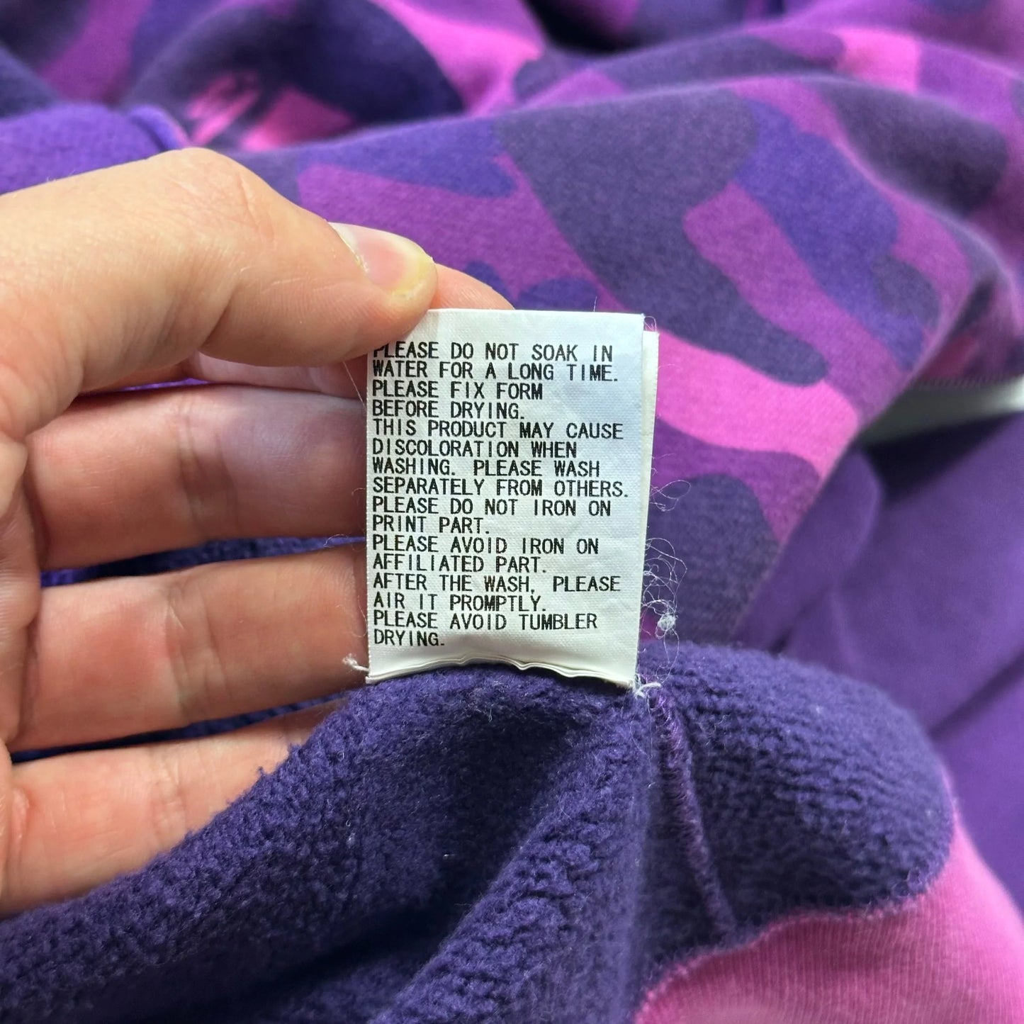 Bape OG 2004 Purple Camo Spellout Full Zip Hoodie - L/XL