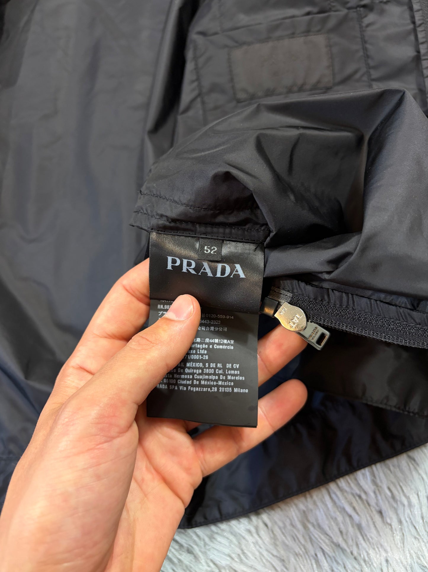 Prada 2018 Rubber Race Logo Striped Nylon Pocket Jacket - IT52 | O/S, Multicoloured