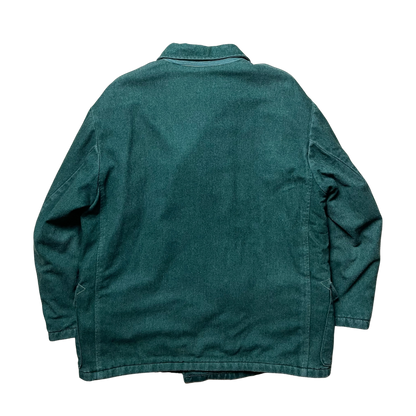 A/W 1985 Jade Green Waterproof Wool Double Breasted Pea Coat