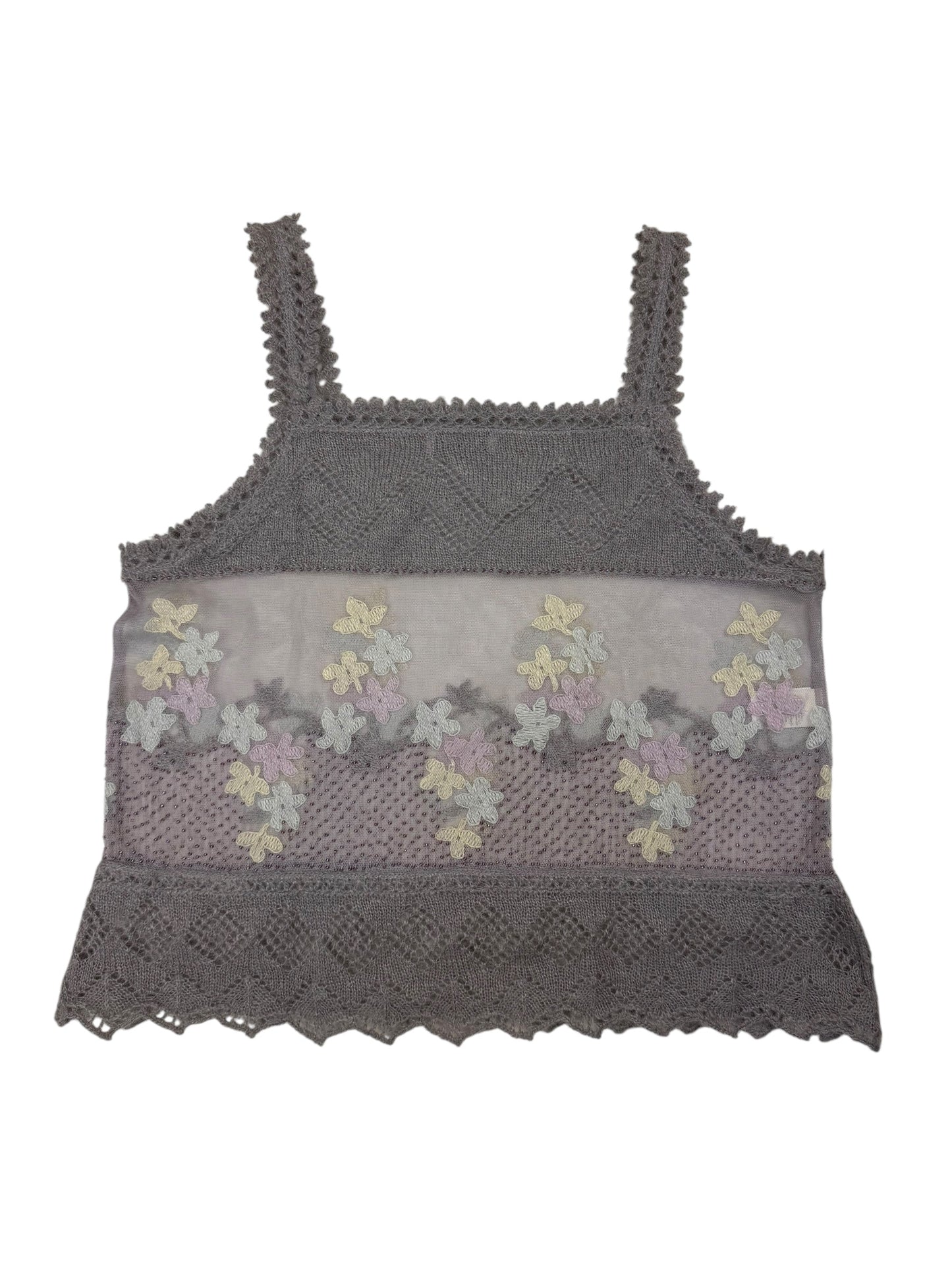 Moschino knit mesh embellished top | Grey, Grey