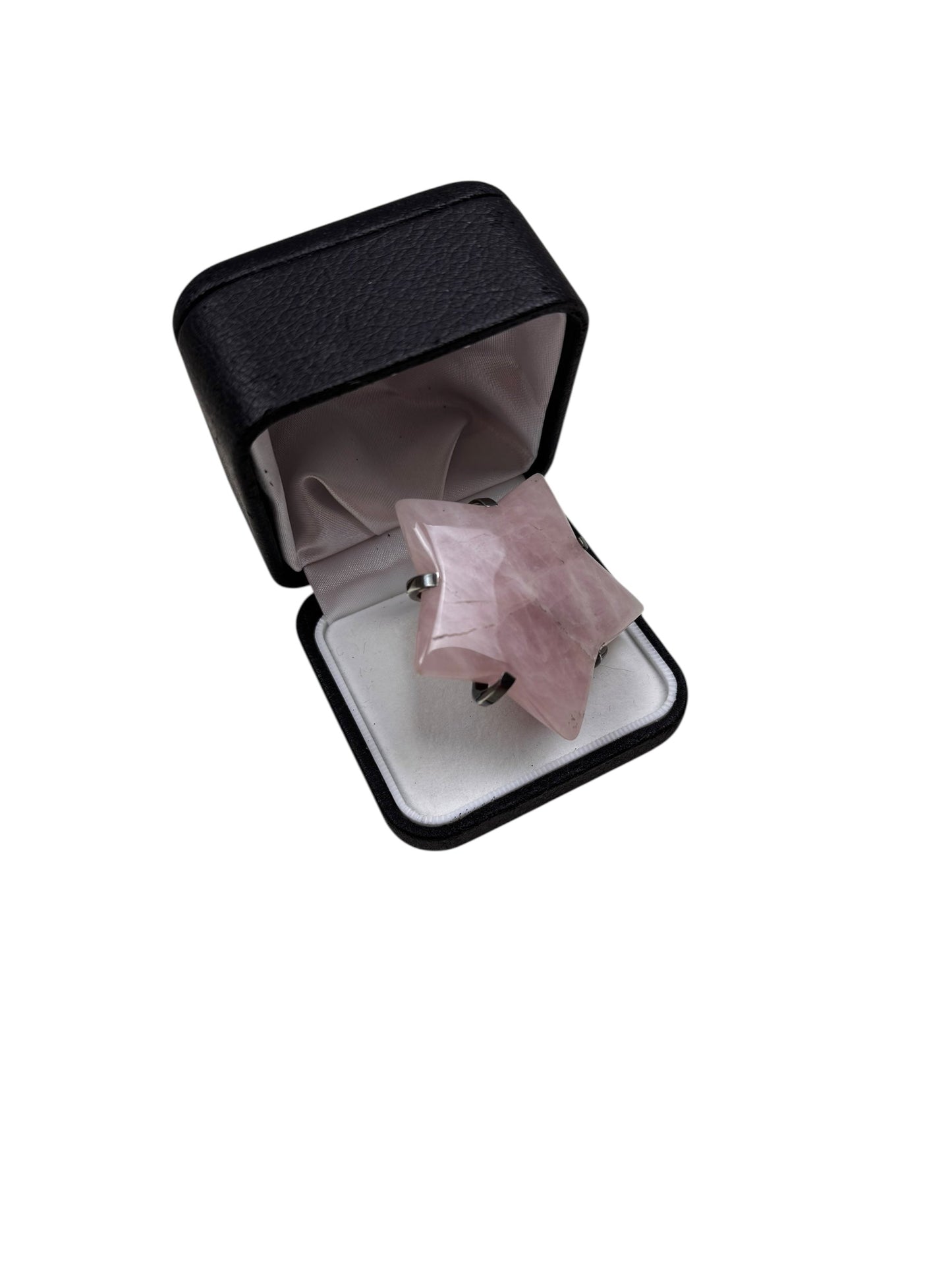 Gary Holder London 2000s Sterling silver rose quartz star ring | O/S, Rose