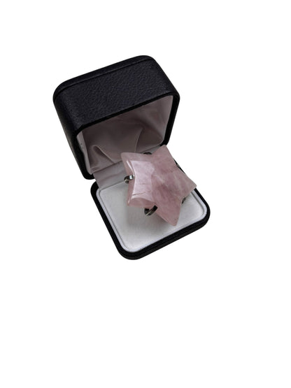 Gary Holder London 2000s Sterling silver rose quartz star ring | O/S, Rose