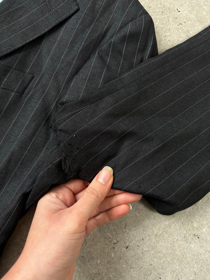 Loro Piana x Hackett 2000s pure wool striped blazer in size L, tailored fit with classic pattern and structured lapels.