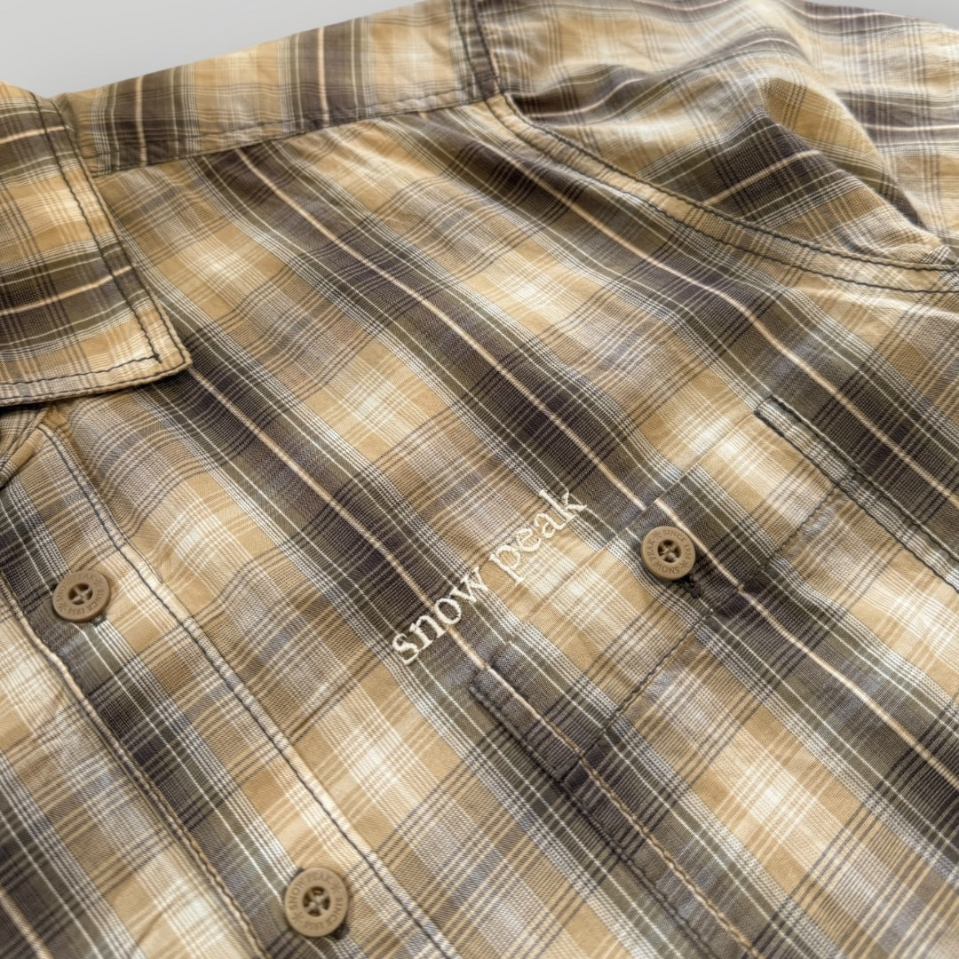 Snow Peak Plaid Check Cotton Shirt M