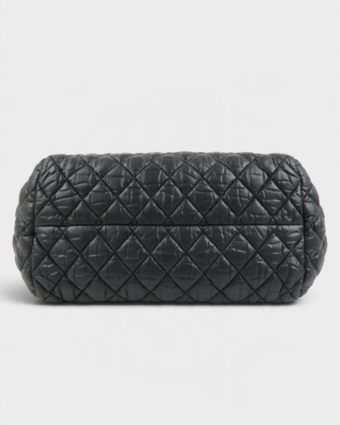 2000/2002 Chanel Coco Concoon Nylon Leather Boston Handbag Black | O/S, Black