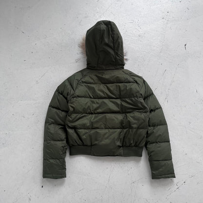 2000s moncler green fur trim puffer | Green, Green
