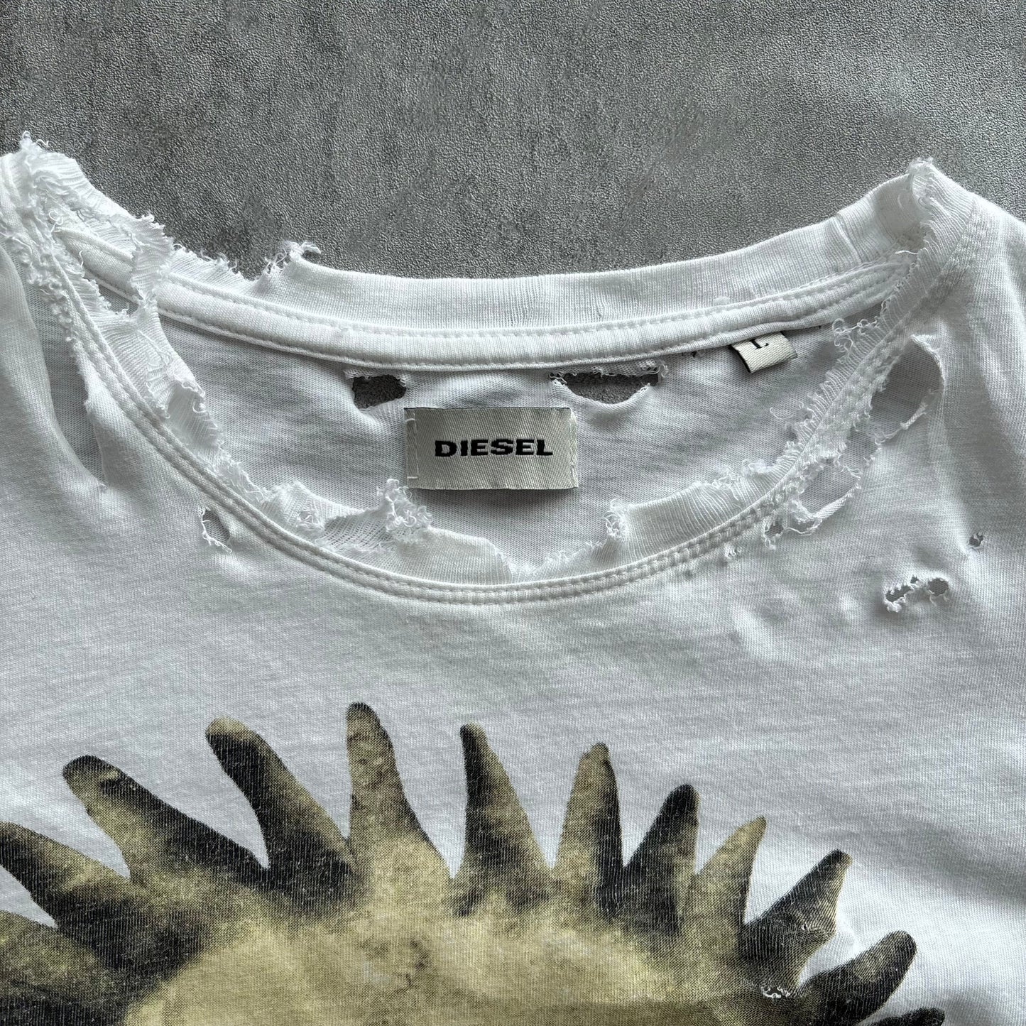 DIESEL DISTRESSED TOP | O/S, Red