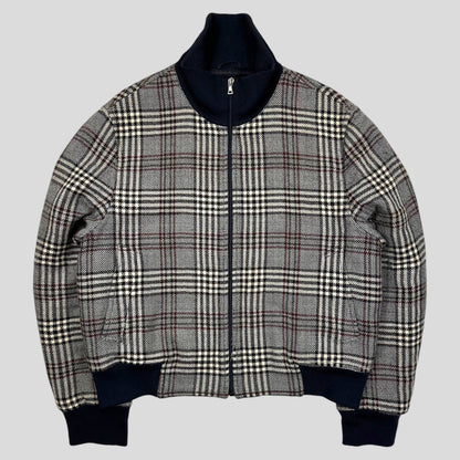 Prada Milano AW00 Virgin Wool Padded Plaid Boxy Jacket - L