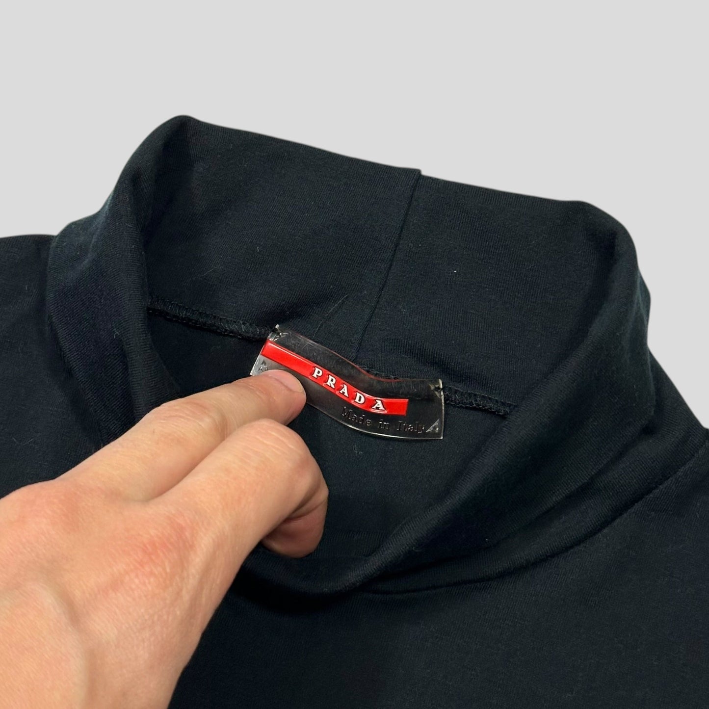 Prada Sport 00’s Red Tab Turtleneck Technical Zip T-shirt - S/M | Default Title, Black