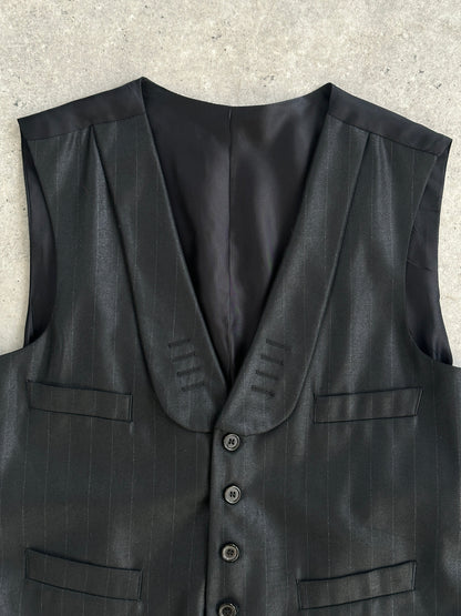 Vintage Tuxedo Stripe Tailored Waistcoat - 36R/M