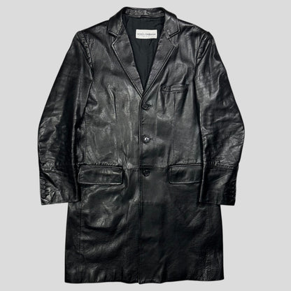 Dolce & Gabbana 00’s Leather Matrix Trench Coat Jacket - IT48 (M/L)