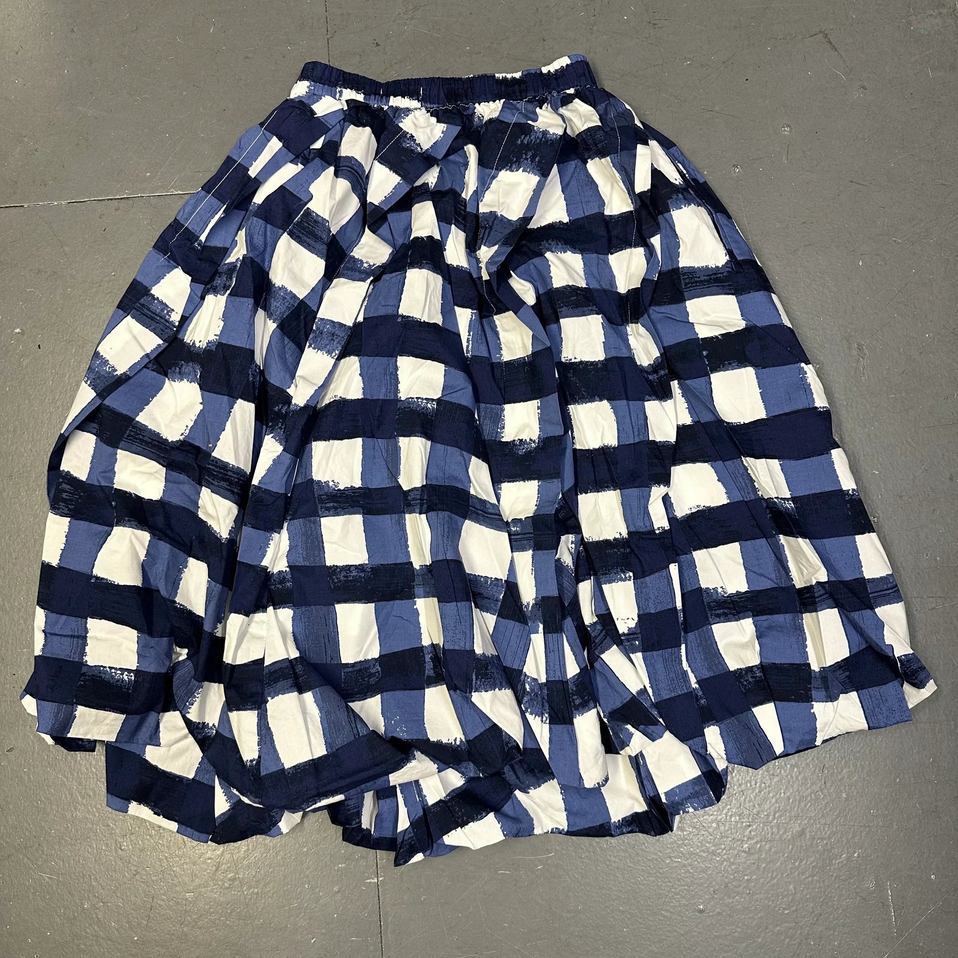 Uniqlo X Marni Checkered Skirt In Blue ( M ) - 1036 Emporium