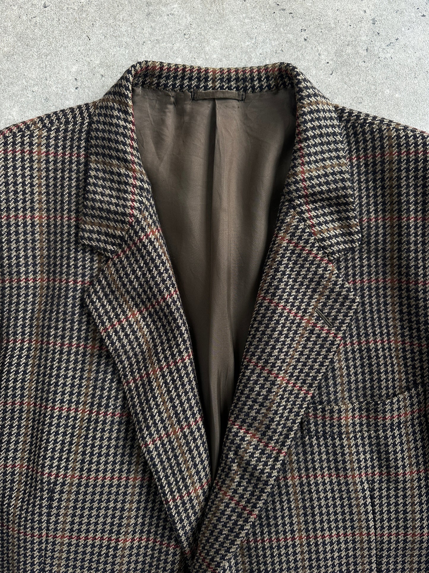 Burberry 1990s Wool Cashmere Check Blazer - 44R/XL