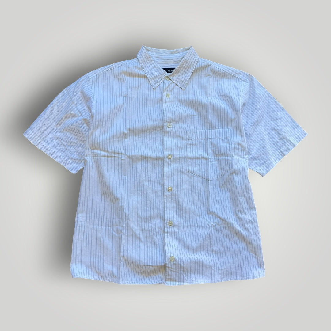2000's Issey Miyake Pin Stripe Shirt L | O/S, White