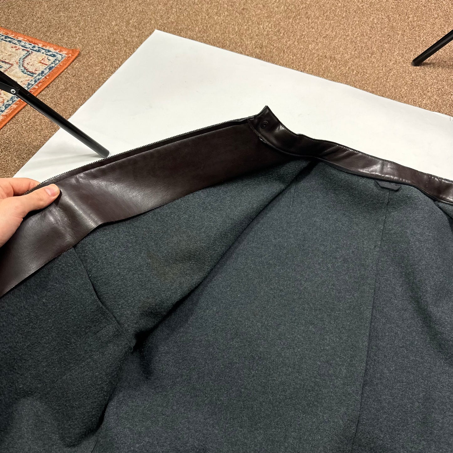 Neil Barrett AW00 PVC & Wool Leather Like Moto Jacket - L/XL