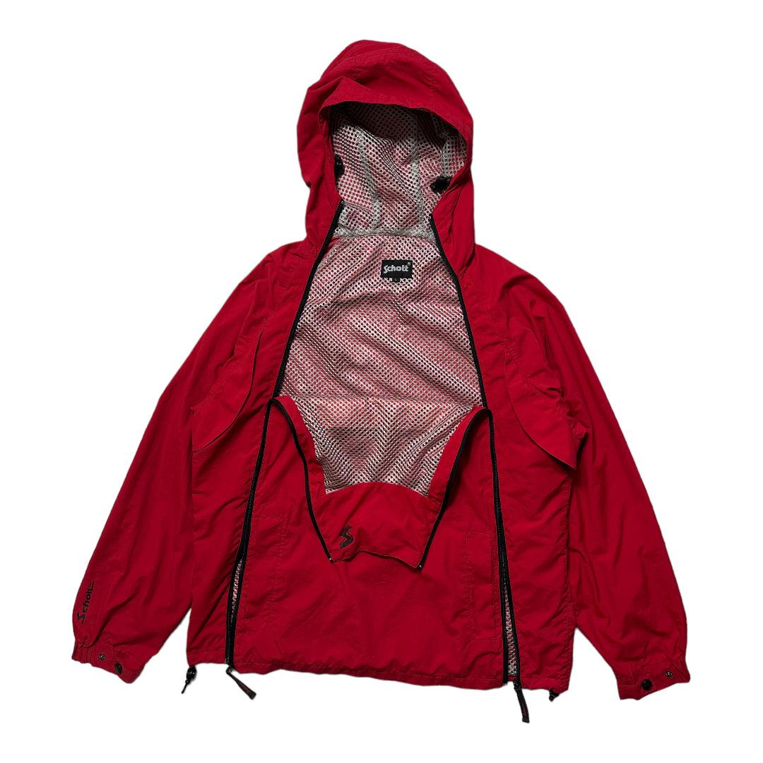 2000s Schott NYC Asymmetrical Red Zip Jacket - Known Source