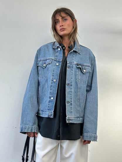 Carrera Italian 80-90s Oversized Denim Jacket - L