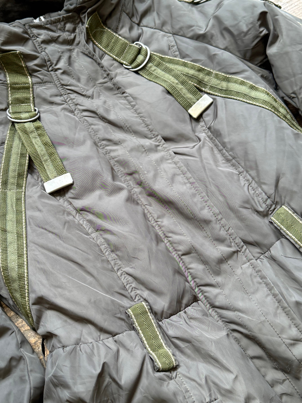 2000's Marithé François Girbaud Nylon Utility Trench Coat M | O/S, Khaki