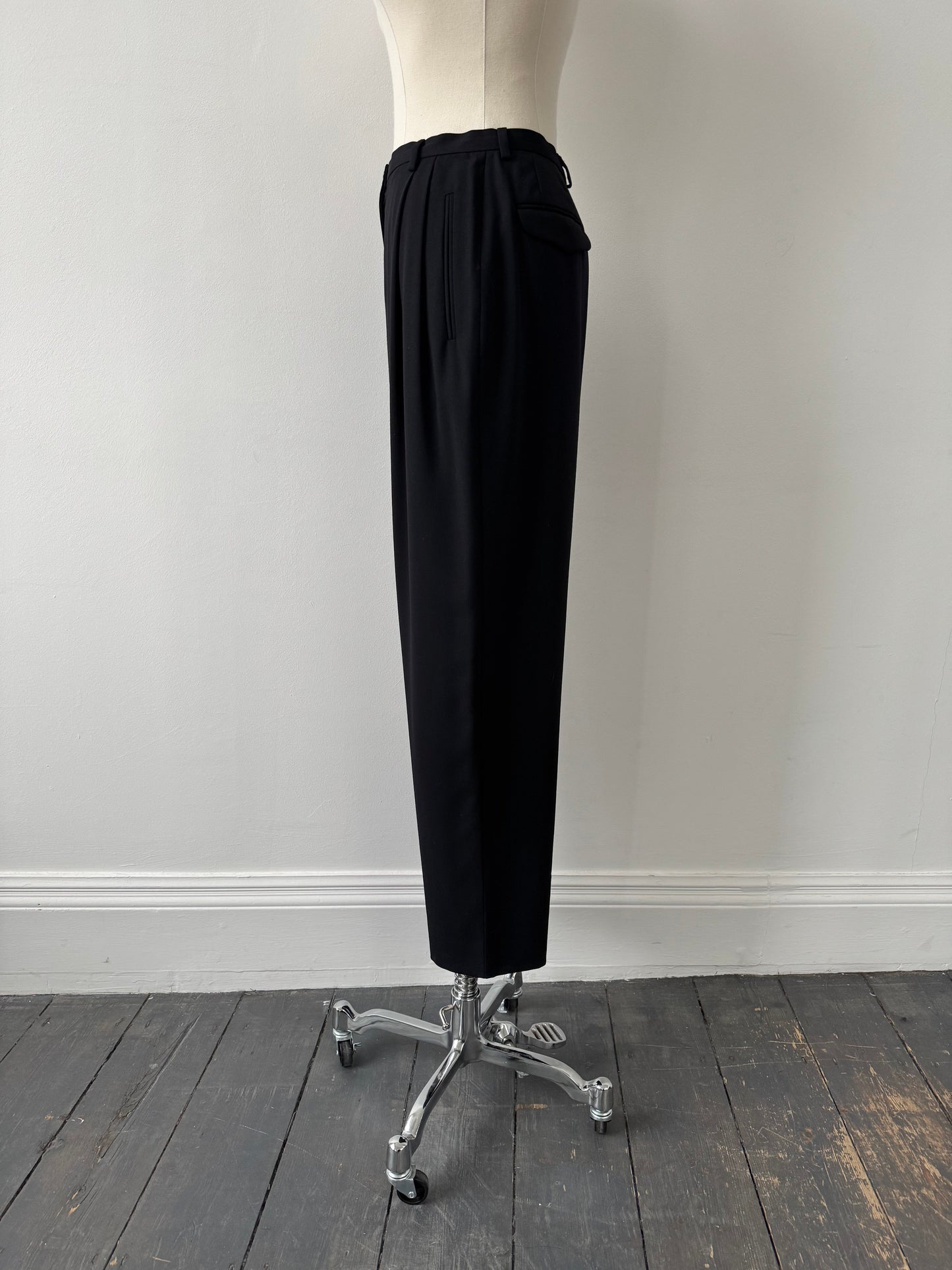 Giorgio Armani 1990s Wool Straight Leg Tailored Trousers - W24