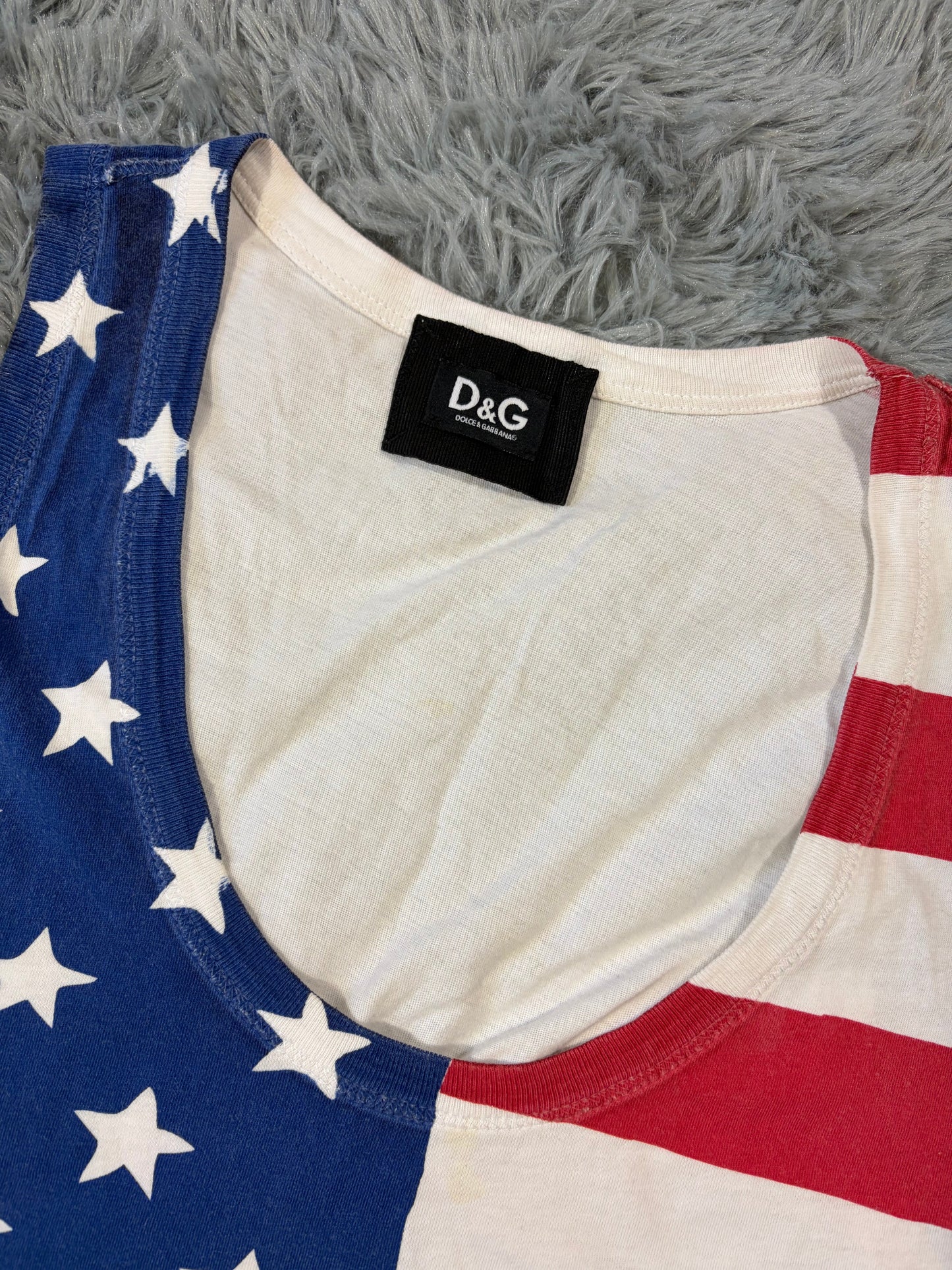 D&G Dolce & Gabbana 00’s USA Sublimation American Flag Vest - M | O/S, Red, White, Blue
