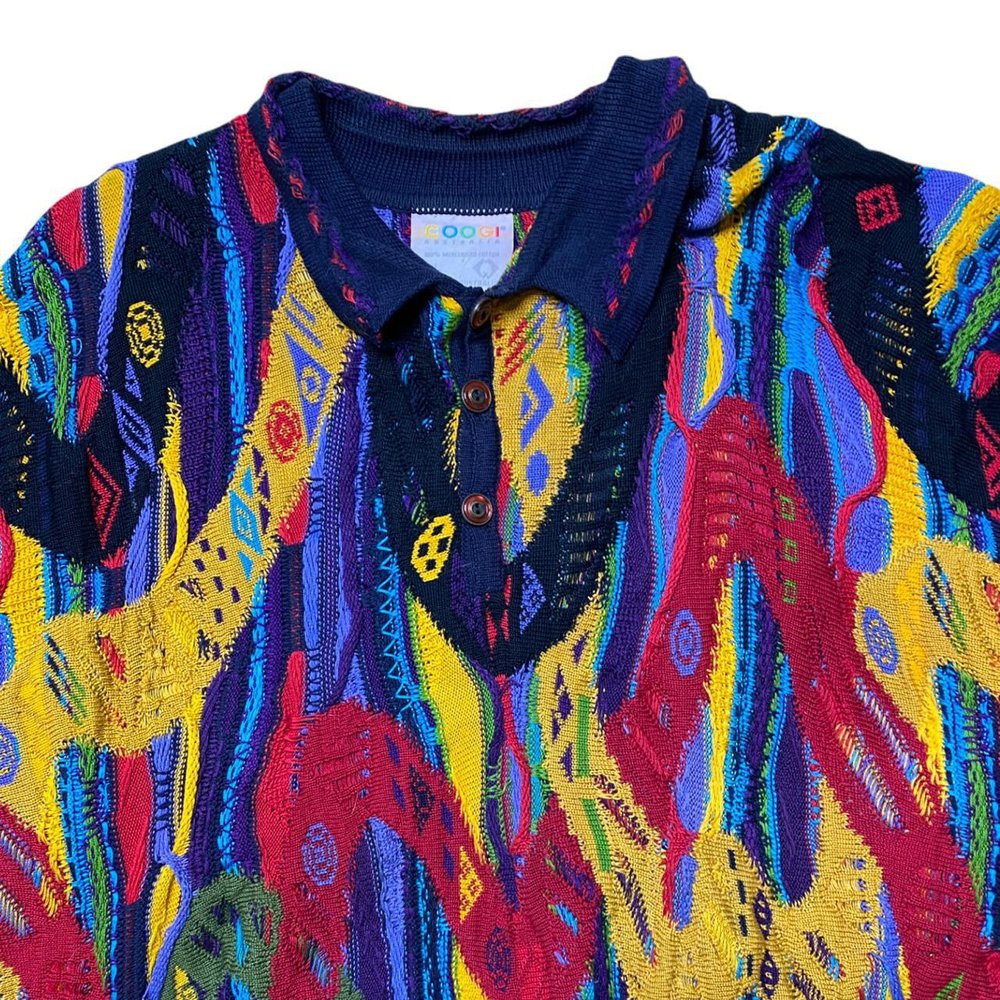 Coogi Vintage 3D Multi Colour Wool Sweater