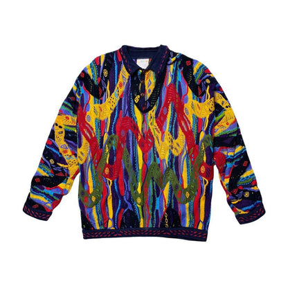 Coogi Vintage 3D Multi Colour Wool Sweater