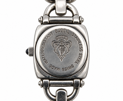 1999 Gucci 6400 L Quartz Black Dial Horse-Bit steel Watch (1525-GUC-L). LWM864 | O/S, Black