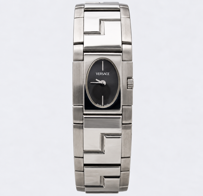 Versace ESQ99 Black Dial Greca Steel Bracelet Watch(752-VER-L). LWM864 | O/S, Black