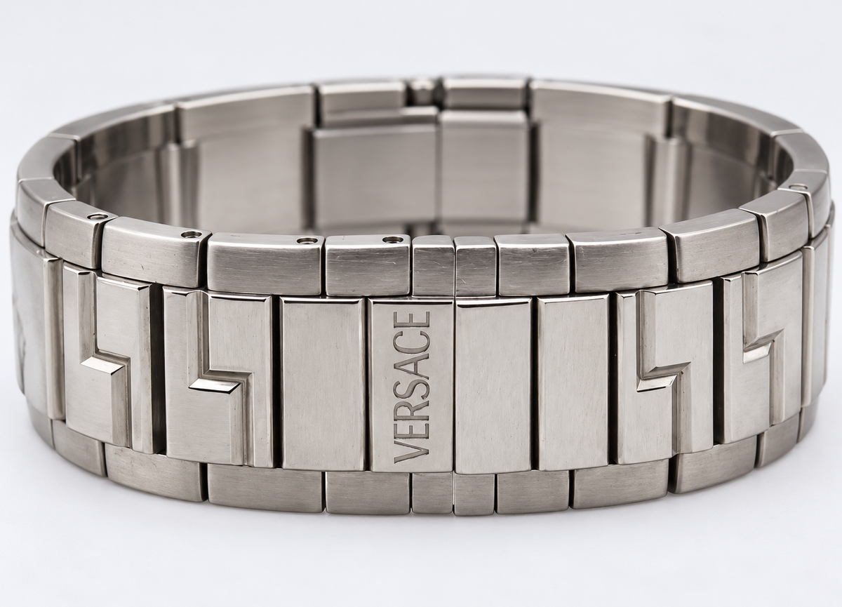 Versace ESQ99 Black Dial Greca Steel Bracelet Watch(752-VER-L). LWM864 | O/S, Black